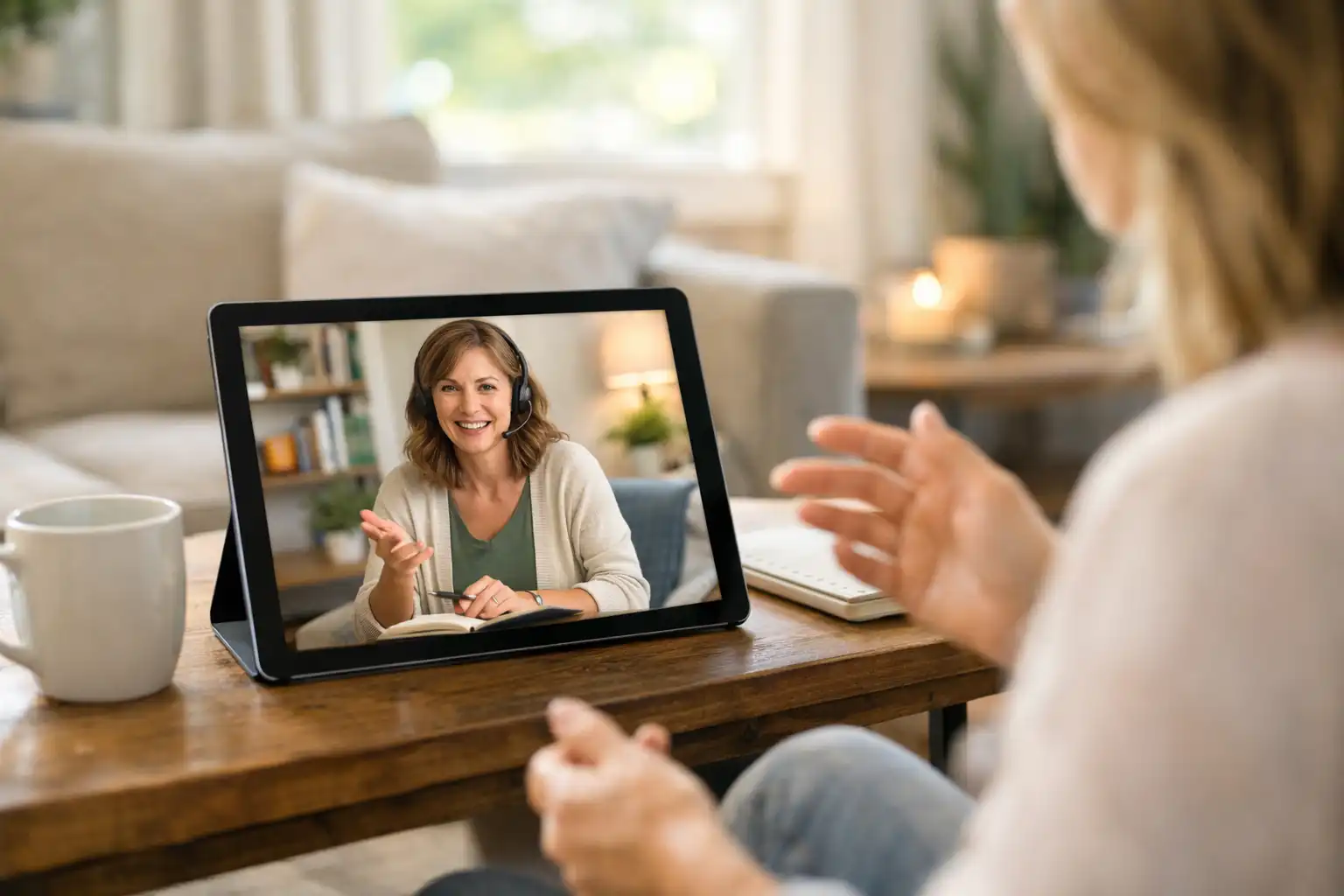 Virtual care physical therapy session